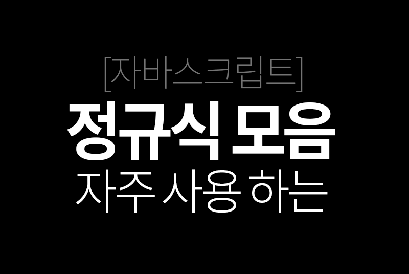 자바스크립트 정규식 모음