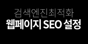 SEO(검색엔진최적화) 설정예시