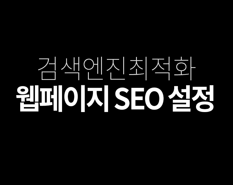 SEO(검색엔진최적화) 설정예시