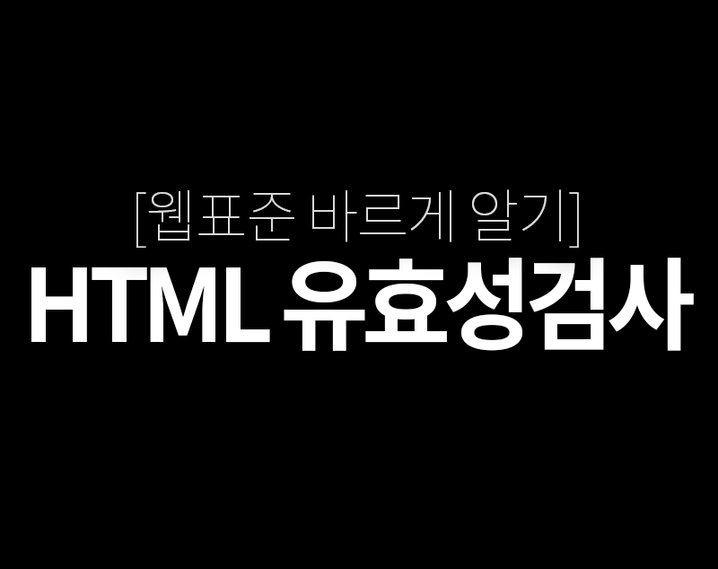 html 유효성 검사 : 바르게 알기